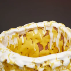 Vaso Onda Big Sunflower giallo e bianco opaco