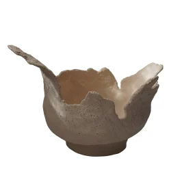 Vaso Onda in ceramica grezza color crema