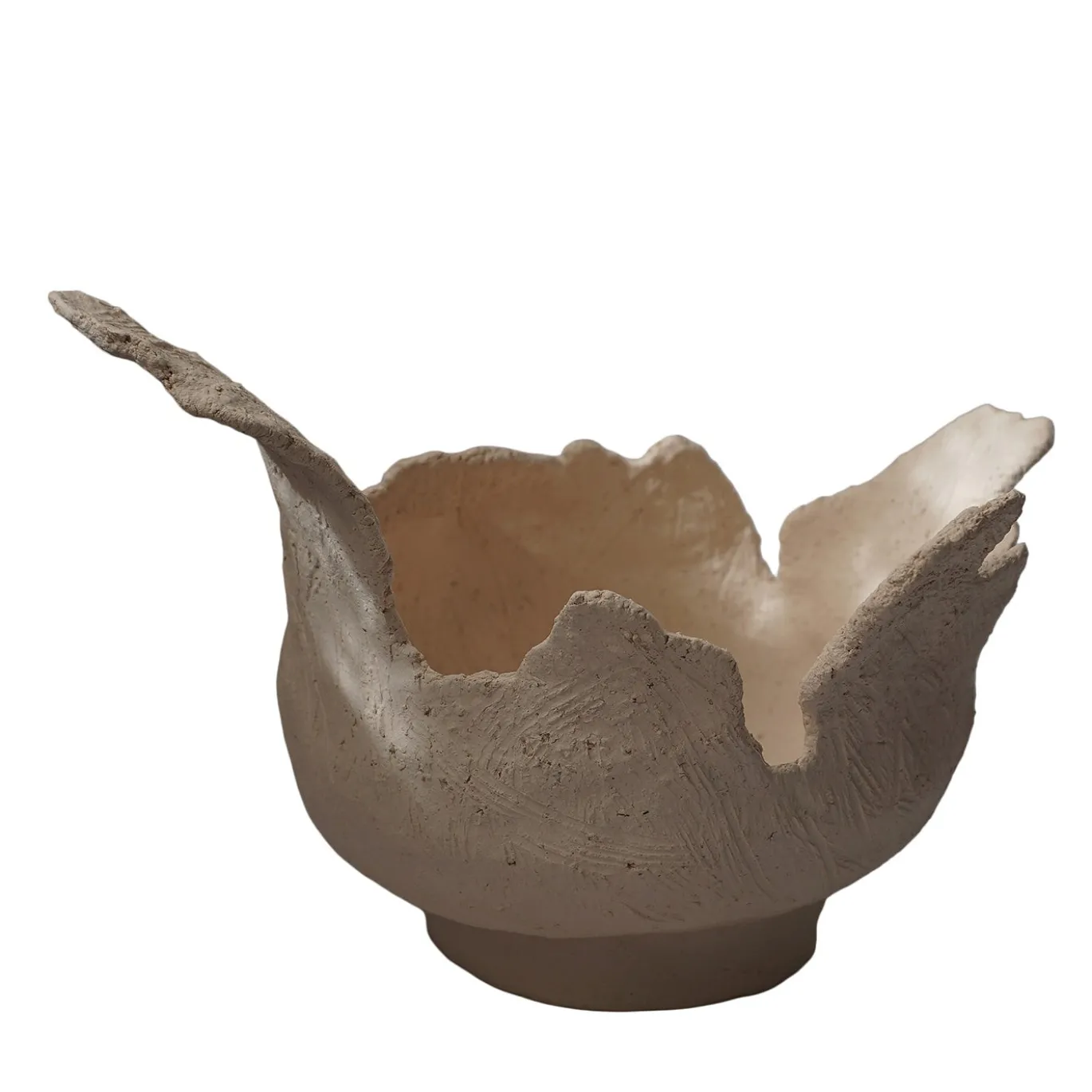 Vaso Onda in ceramica grezza color crema