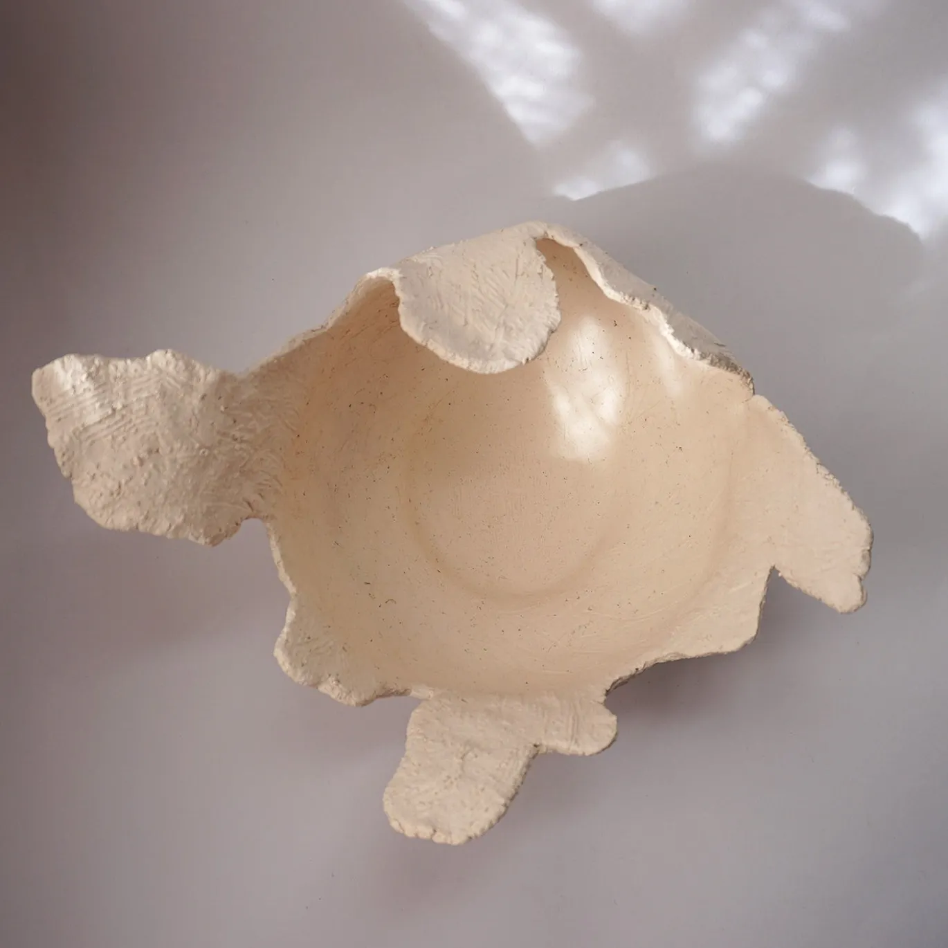 Vaso Onda in ceramica grezza color crema
