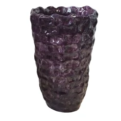 Vaso Onda 5 in ceramica smaltata borgogna