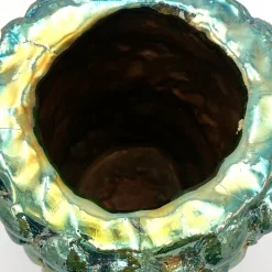 Vaso Onda Iridescent Metallic Raku #10