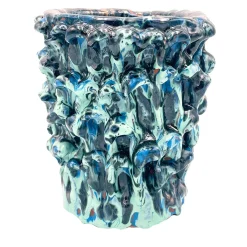 Vaso Onda metallizzato Tiffany e turchese