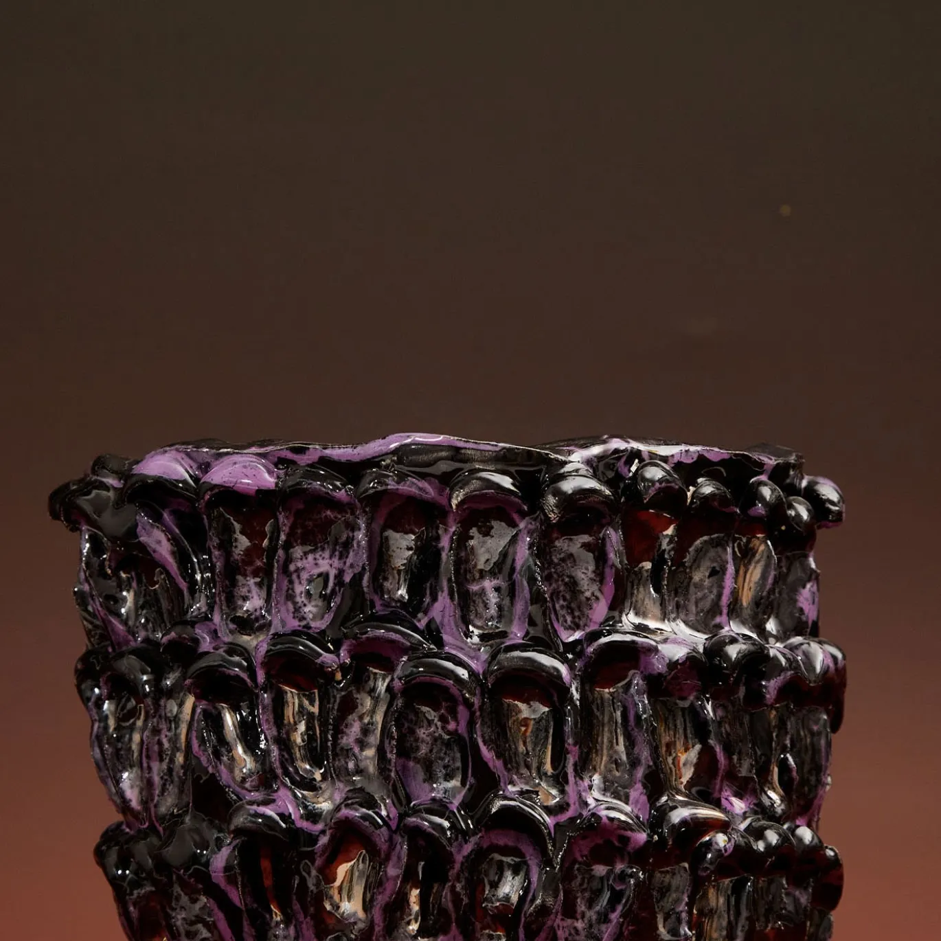 Vaso Onda metallizzato viola e nero