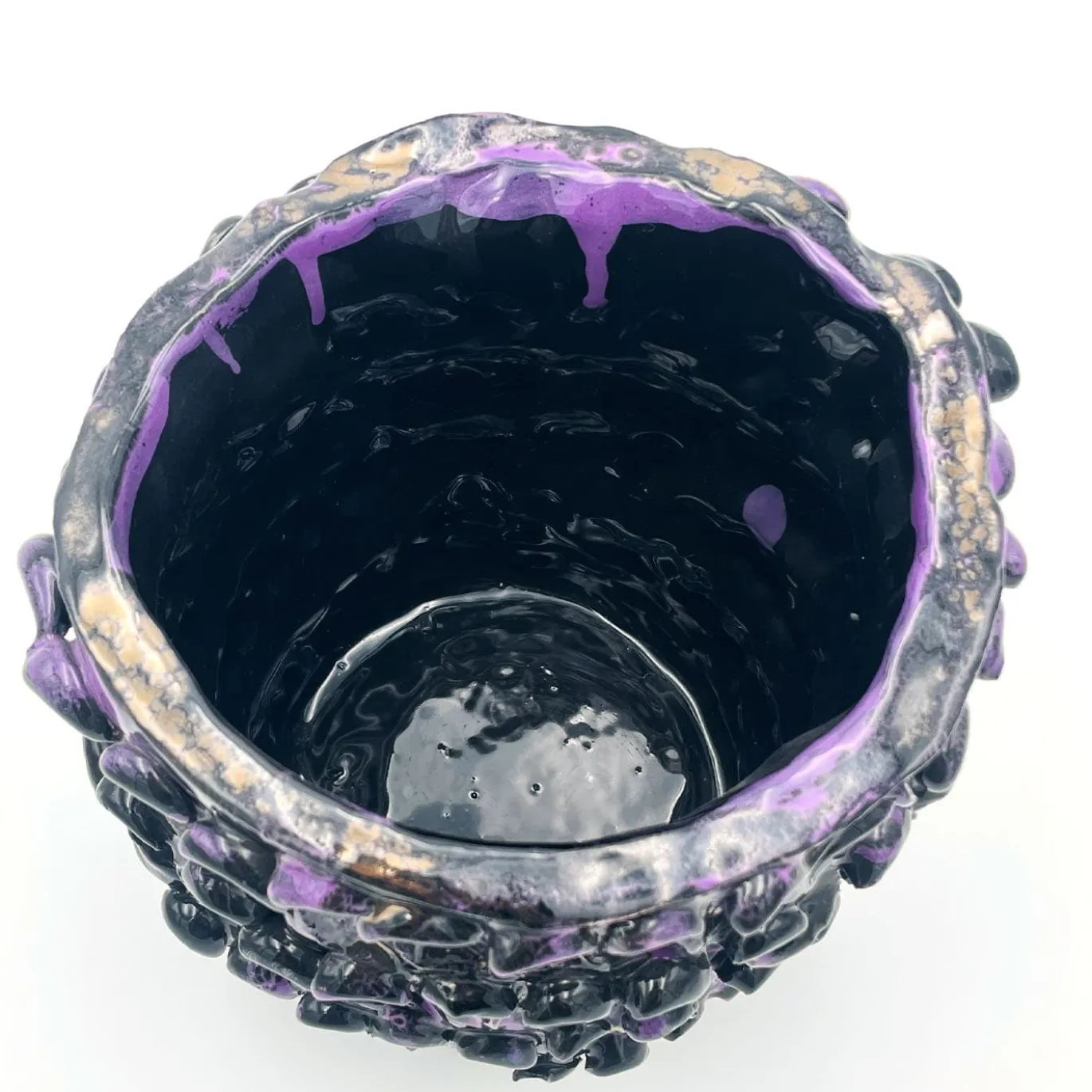 Vaso Onda metallizzato viola e nero