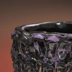 Vaso Onda metallizzato viola e nero