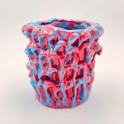 Vaso Onda Turchese e Rosso Pericolo