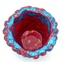 Vaso Onda Turchese e Rosso Pericolo