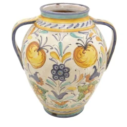 Vaso Orciolo con Fleur-De-Lis fiorentino blu