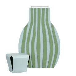 Vaso Otto a righe azzurro cielo/eucalipto di Gianpaolo Venier