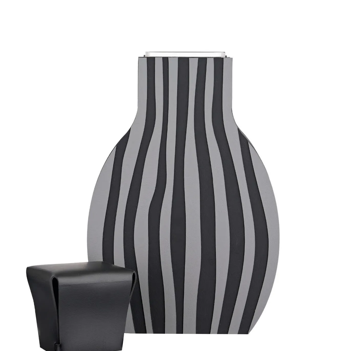 Vaso Otto a righe nero/grigio di Gianpaolo Venier