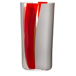 Vaso Ovale a righe bianche e rosse di Carlo Moretti #2