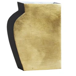 Vaso Pacay piccolo, oro e nero, con foglia d'oro