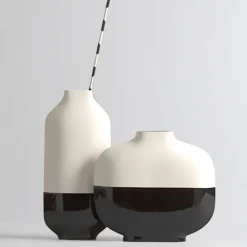 Vaso Palma alto in bianco e nero