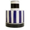 Vaso per bottiglie in ceramica a righe bianche e blu
