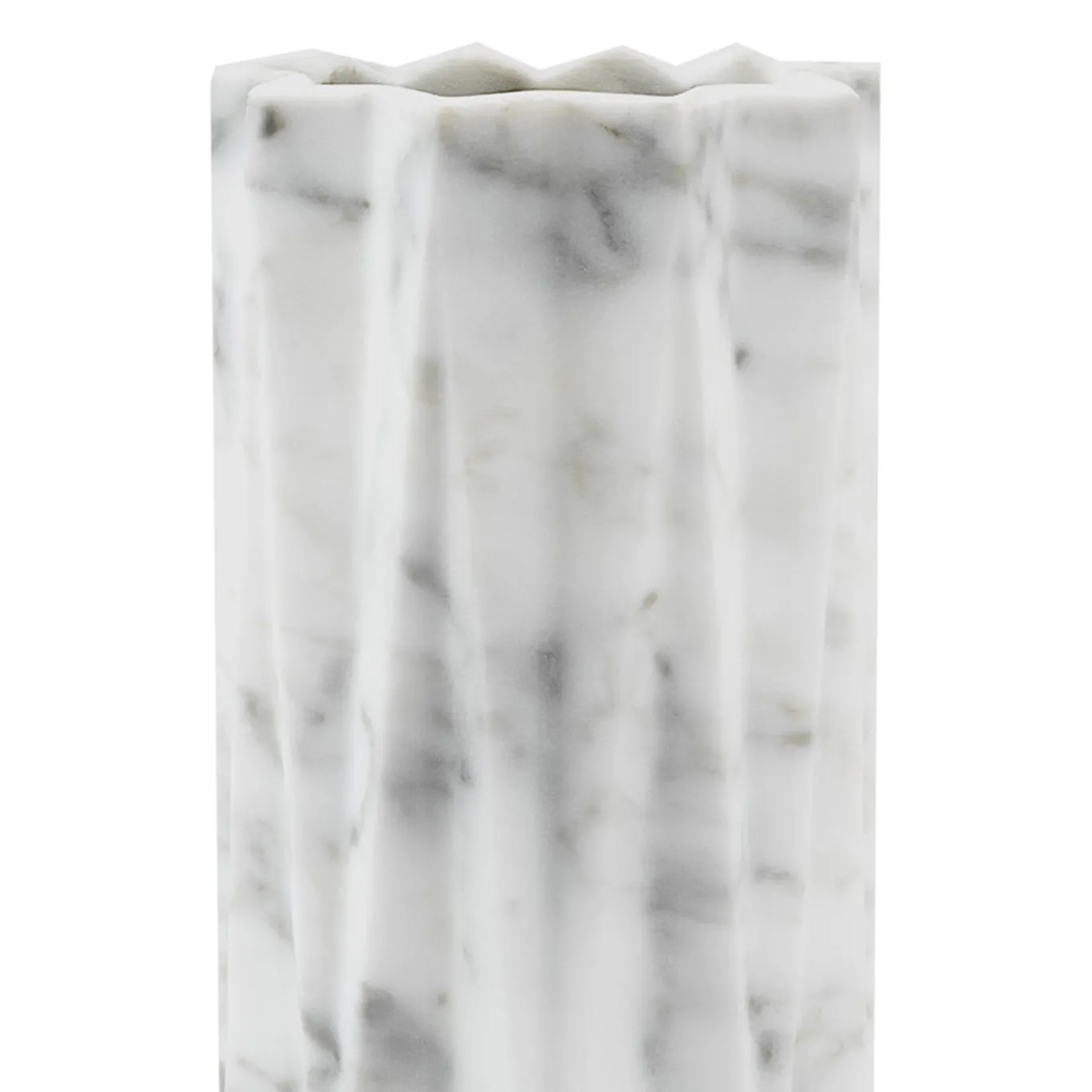Vaso per fiori Fold in marmo Arabescato bianco