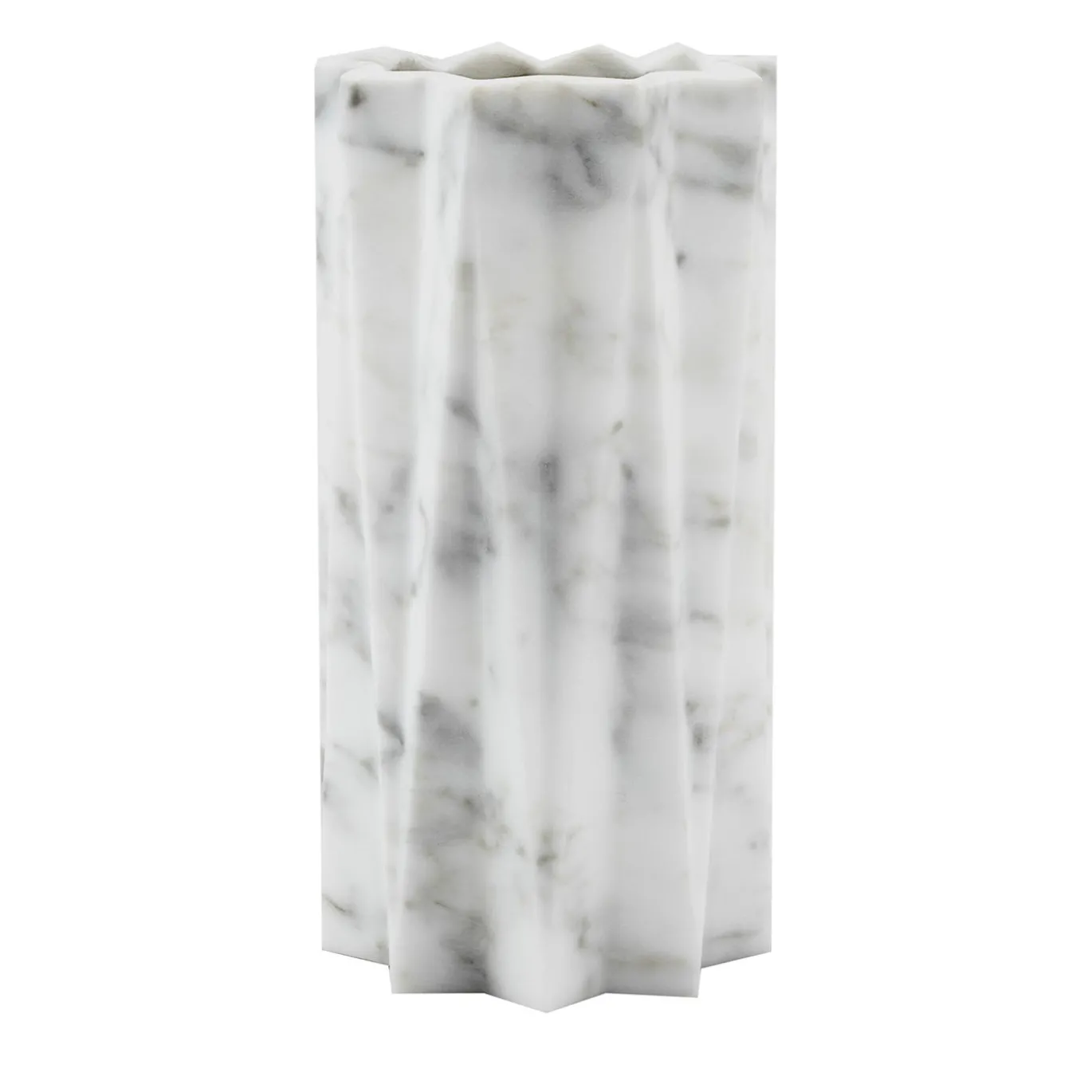 Vaso per fiori Fold in marmo Arabescato bianco