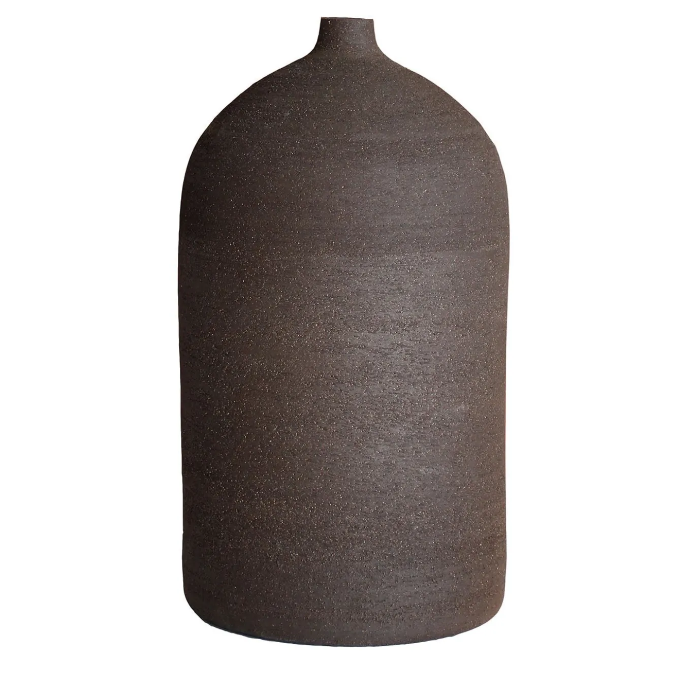 Vaso per fiori in gres nero carbone testurizzato