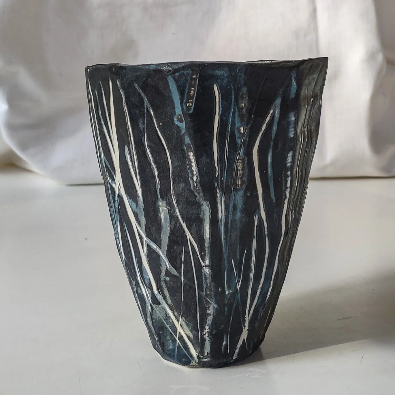 Vaso per fiori Minimal Graphic in ceramica nera