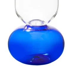Vaso per fiori Tondo in vetro blu e trasparente