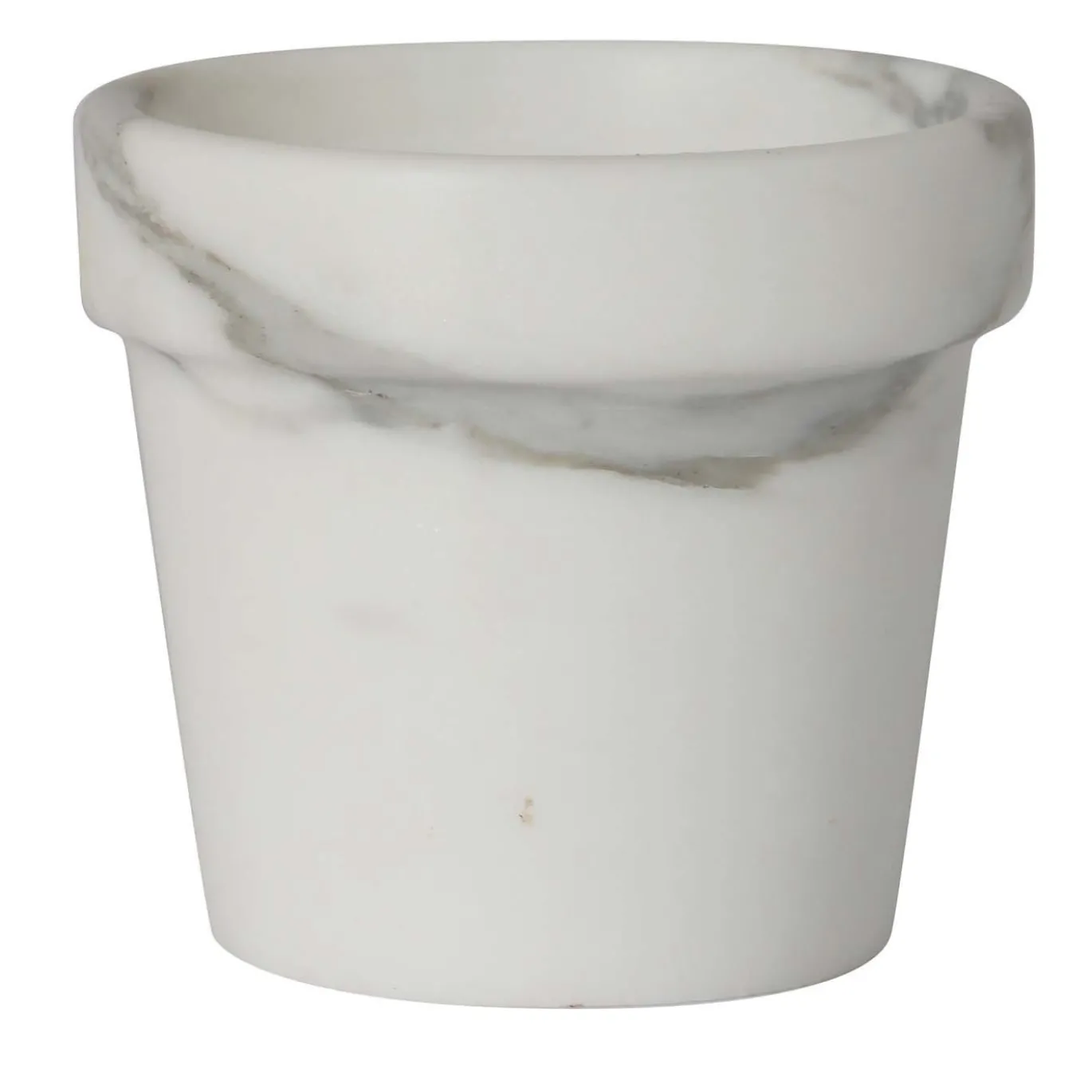 Vaso per mini cactus in marmo bianco di Carrara