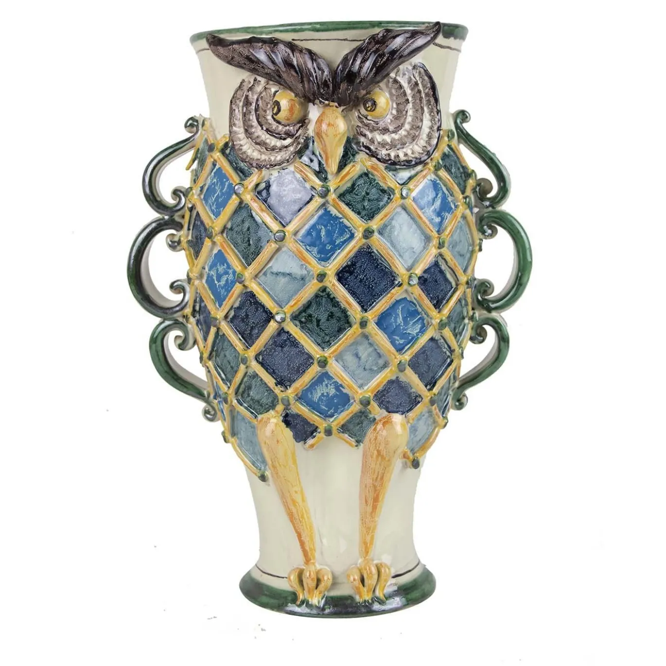 Vaso per piante in ceramica con gufo