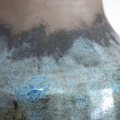 Vaso Pianosa in Argilla Marrone con Smalto Grigio