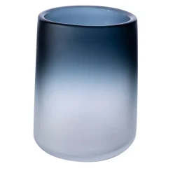 Vaso piccolo Cilindro - Satinato - Cristallo/Blu