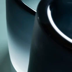 Vaso piccolo Cilindro - Satinato - Cristallo/Blu