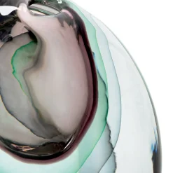 Vaso piccolo in vetro soffiato Essence Amethyst, verde e grigio