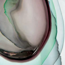 Vaso piccolo in vetro soffiato Essence Amethyst, verde e grigio