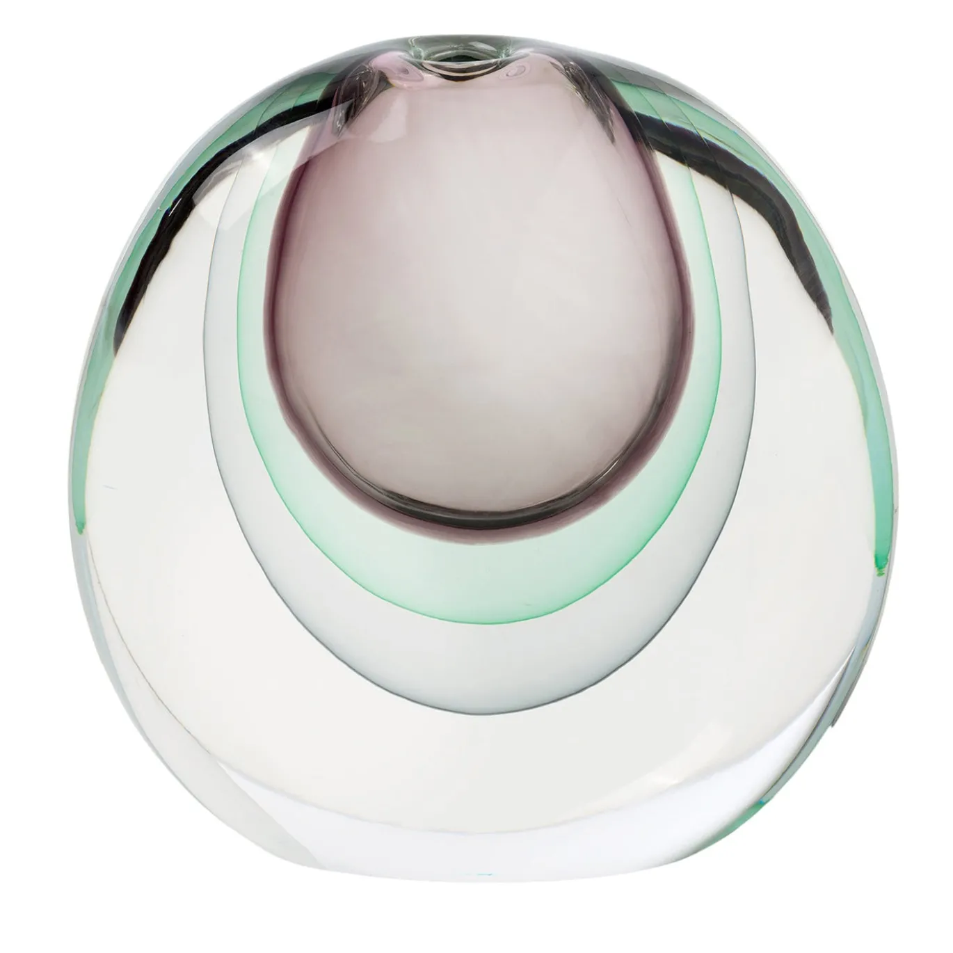 Vaso piccolo in vetro soffiato Essence Amethyst, verde e grigio