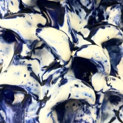 Vaso piccolo Onda Izmir blu e bianco ghiaccio