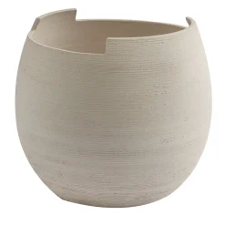 Vaso Piccolo Rotondo in Argilla Sabbia Tagliata Light