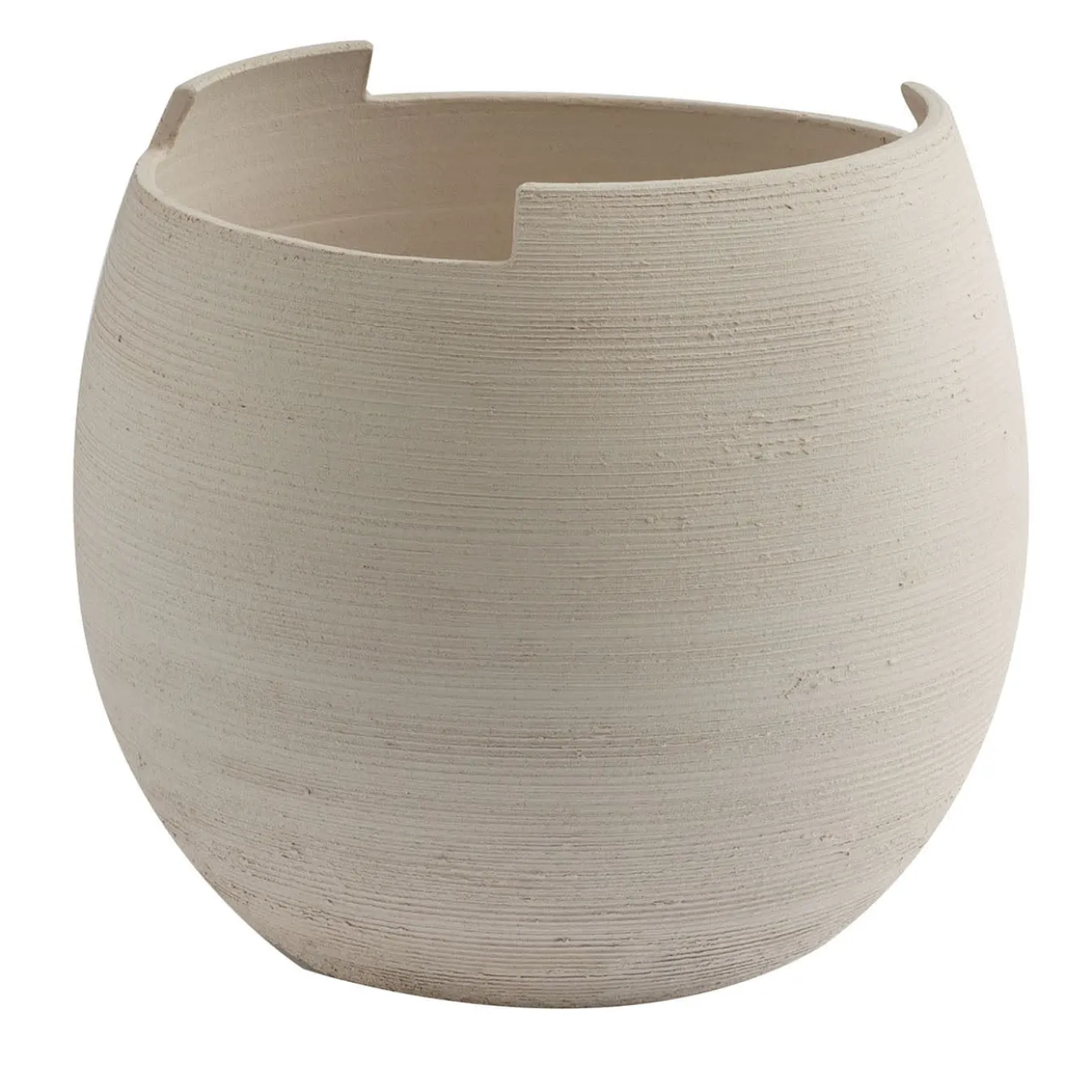 Vaso Piccolo Rotondo in Argilla Sabbia Tagliata Light