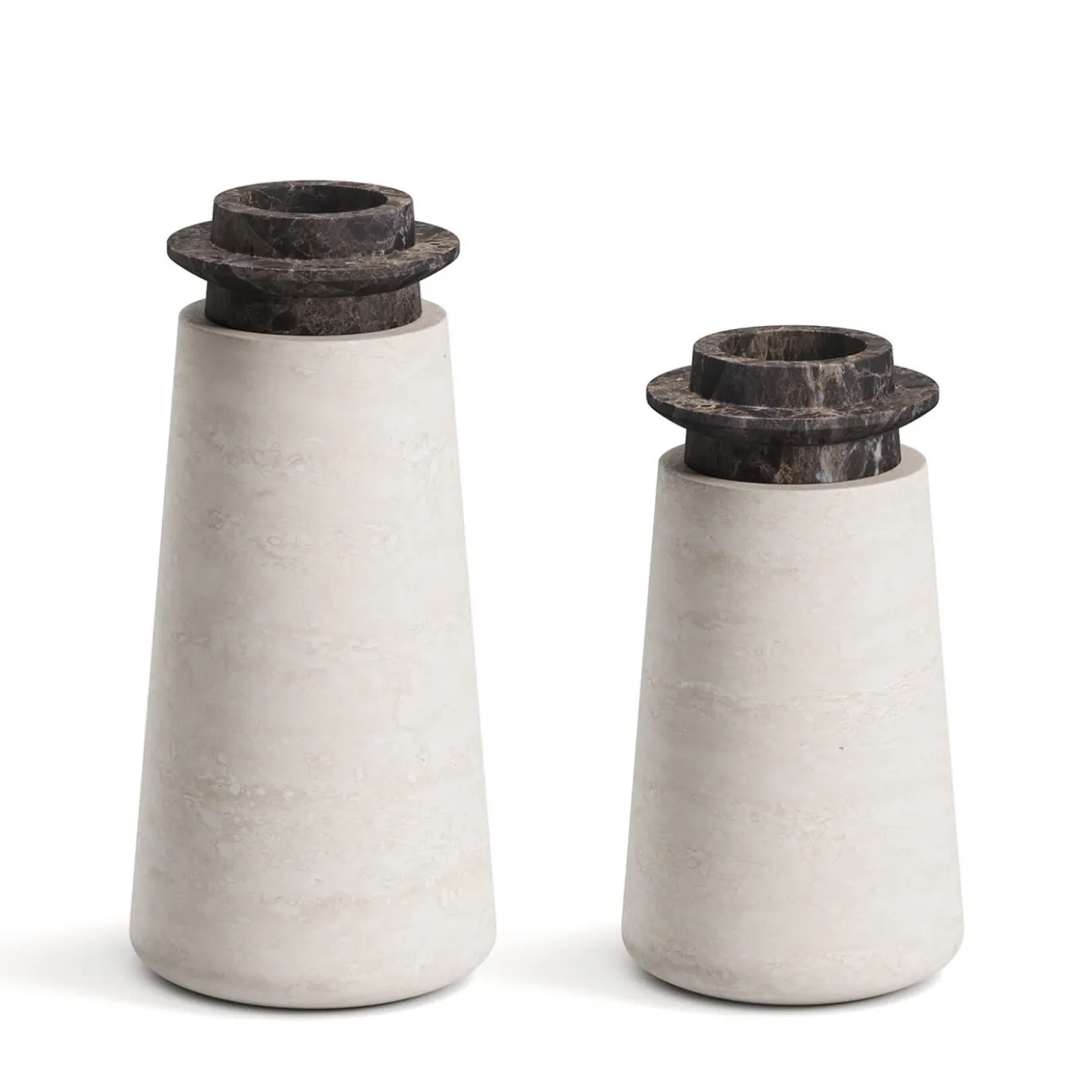 Vaso piccolo Tivoli in travertino e marmo di Ivan Colominas