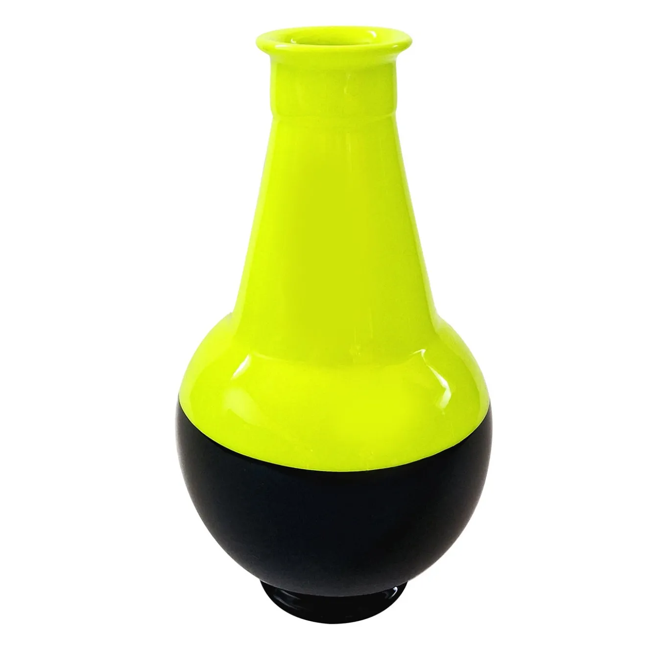 Vaso Pit Stop in ceramica giallo fluo e nero intenso