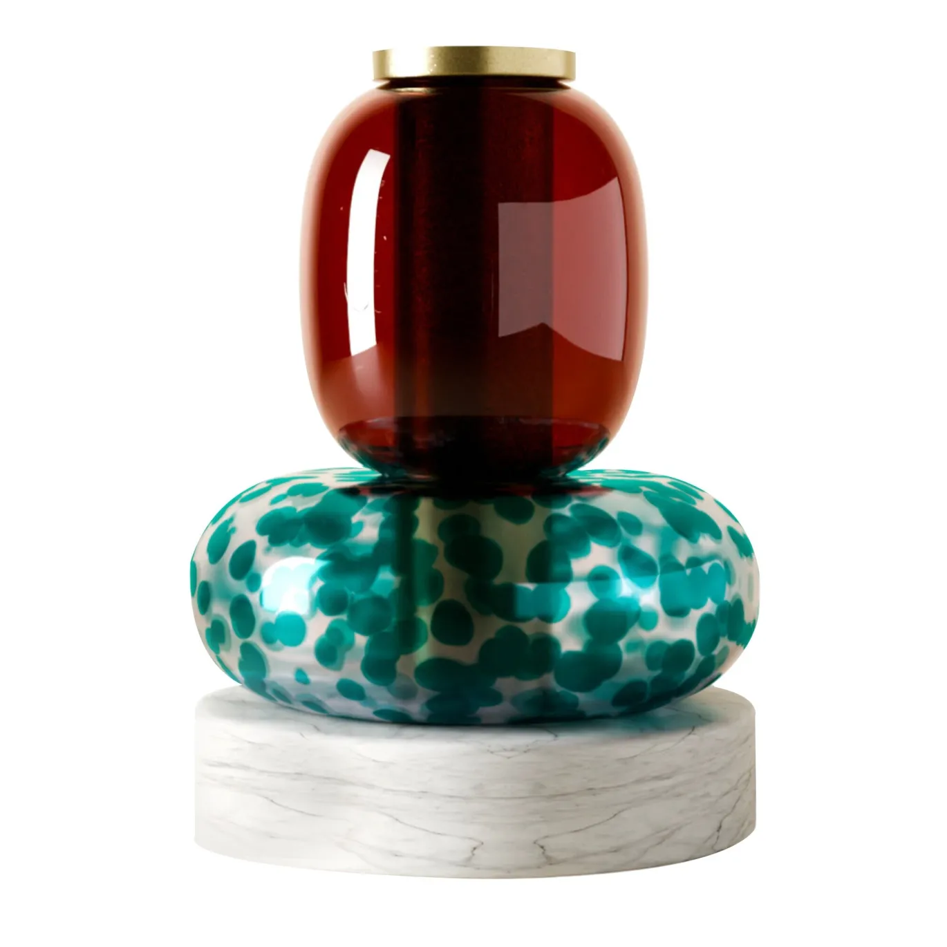 Vaso Playground a 2 componenti in vetro con base in marmo