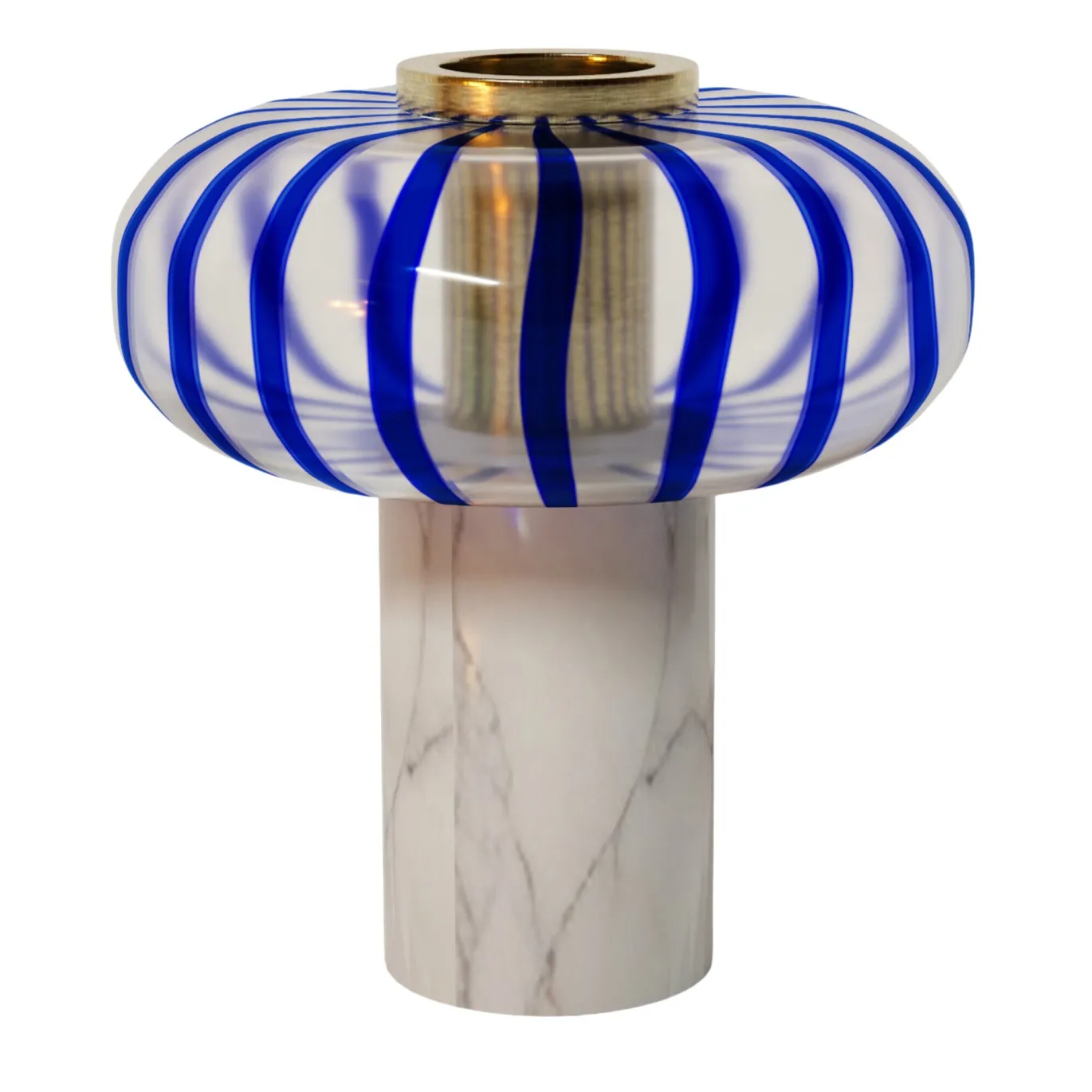 Vaso Playground in vetro blu con base alta singola