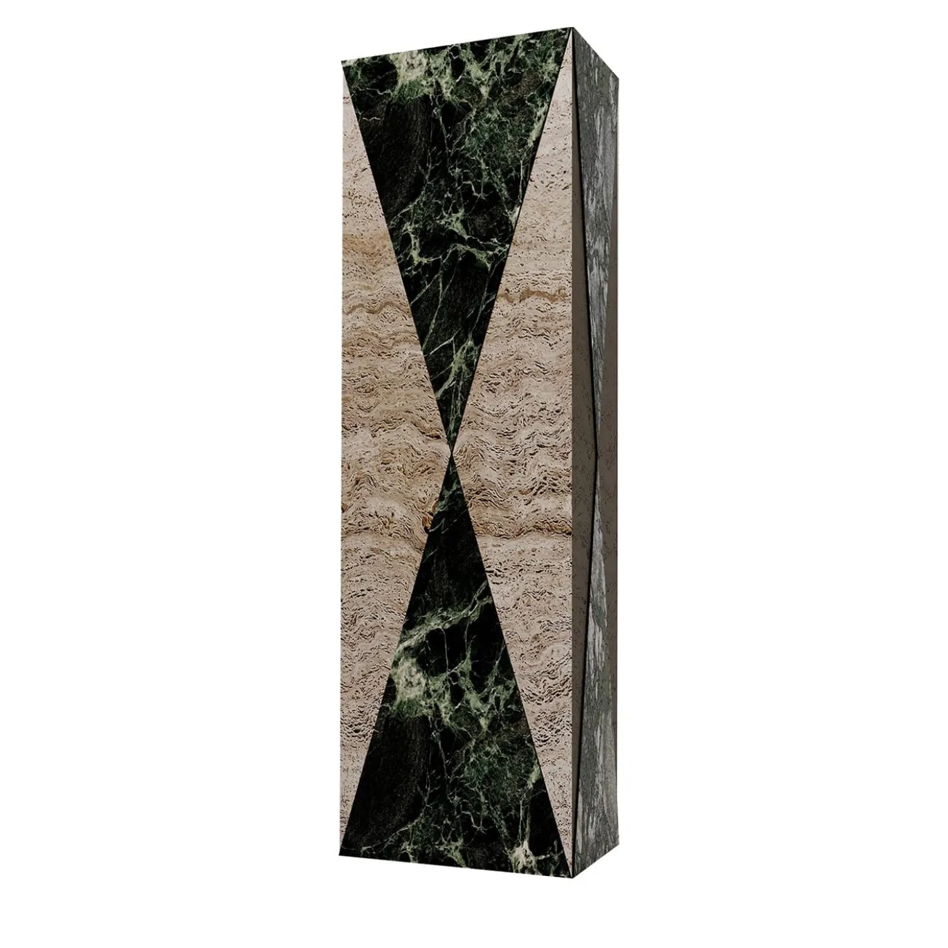 Vaso Polimelus Verde Alpi e Travertino