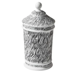 Vaso Post Scriptum in bianco e nero con coperchio di Formafantasma