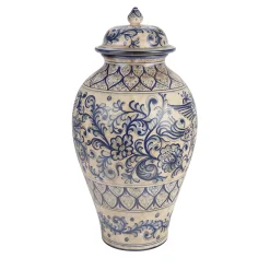 Vaso potiche Antique Blue Peacock