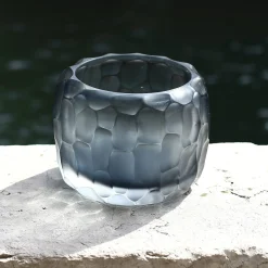Vaso Pozzo Oceano in Vetro Blu