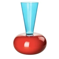 Vaso Puzzle Aqua/Rosso di Ettore Sottsass