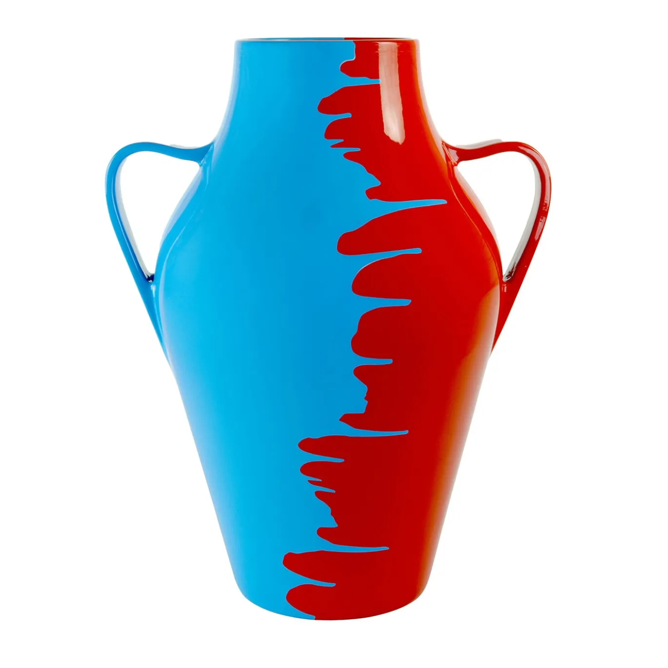 Vaso Quartara Vertigine Celeste in ceramica H 40 cm | 15.7"