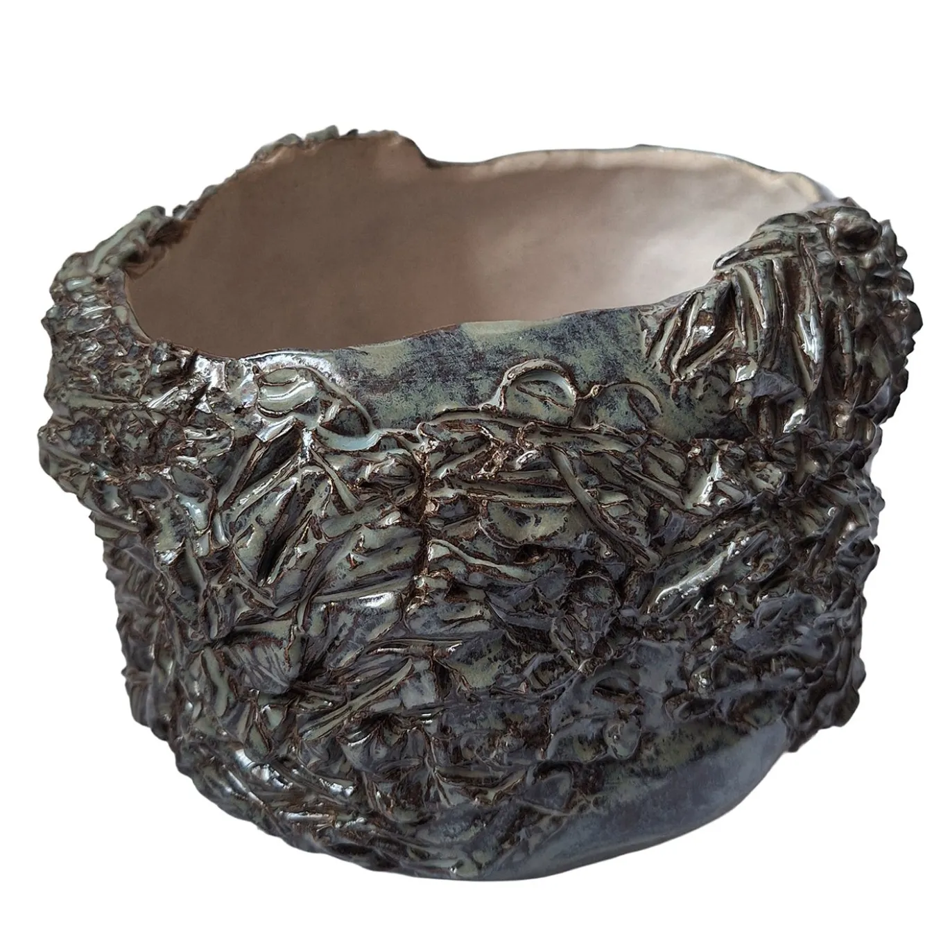 Vaso Radici in ceramica grigia testurizzata