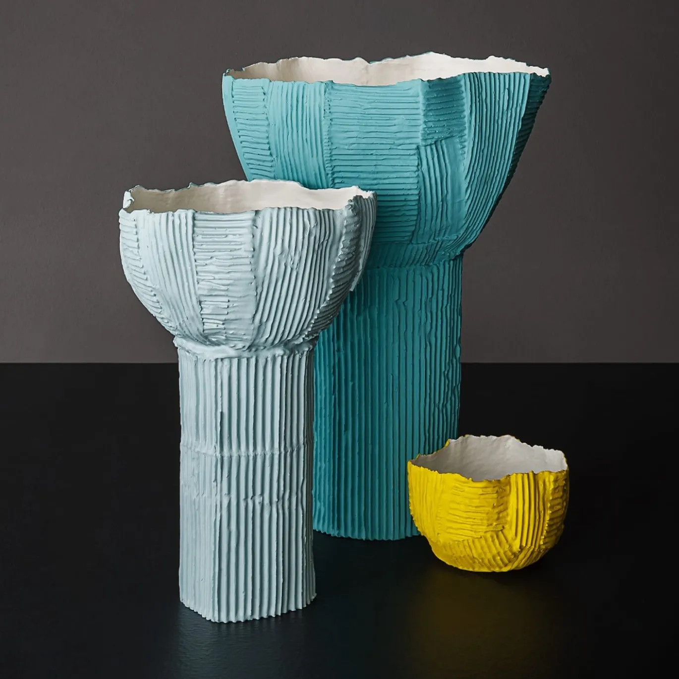 Vaso Ranuncolo Cartoccio C7/Bimbo in Ceramica Blu