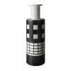 Vaso Reel in Ceramica Bianca e Nera di Ettore Sottsass