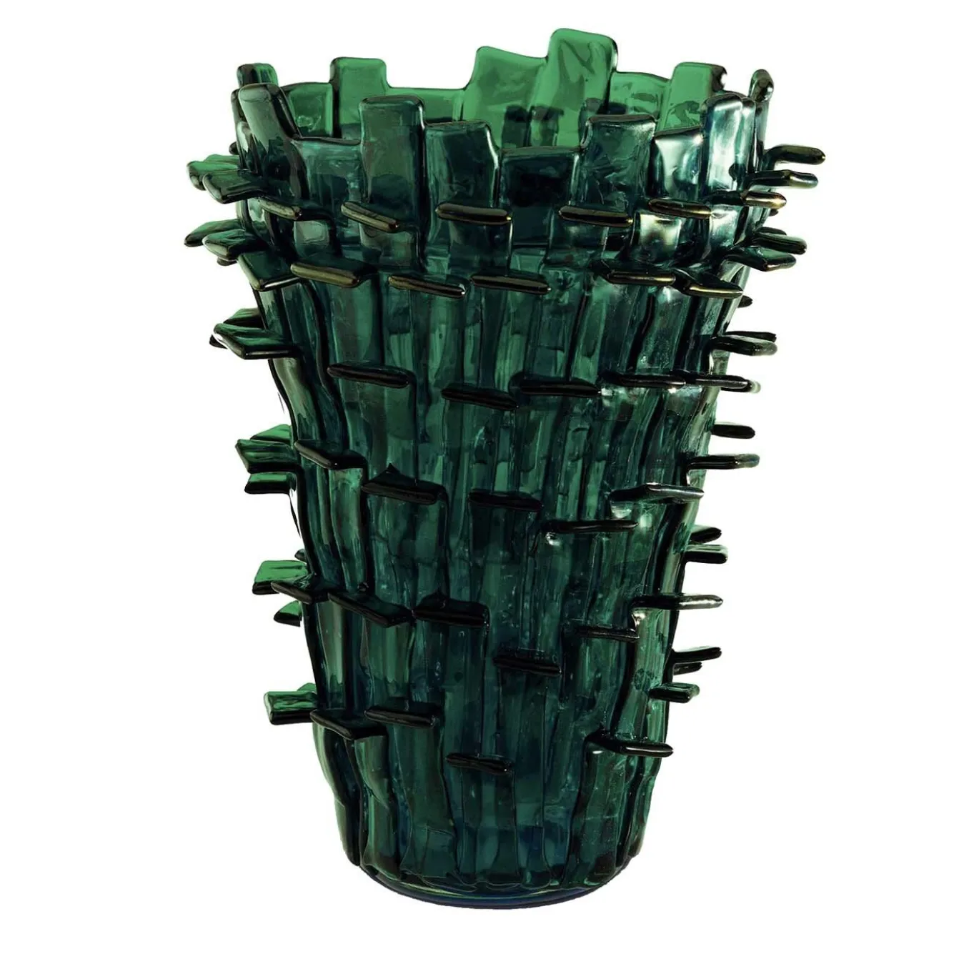 Vaso Ritagli verde di Fulvio Bianconi