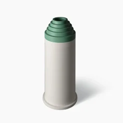 Vaso rotondo alto bianco di Ettore Sottsass